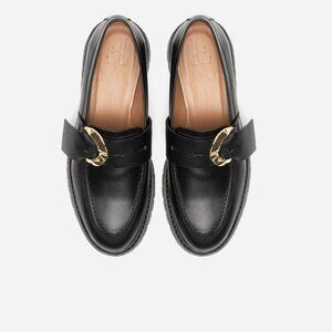 Flattered Lug Sole Black Loafer